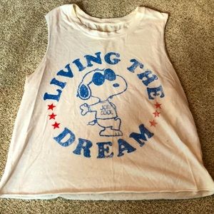 Medium white Snoopy tank top